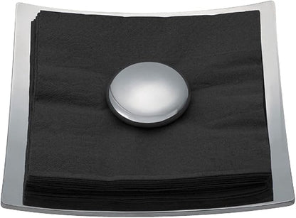 nambe Stone Napkin Holder for Kitchen Countertops | Use for Indoor and Outdoor Dining | Table Top Luncheon Napkin Tray for Parties, Weddings, and Events | Made of Metal Alloy | 8 x 8 inches