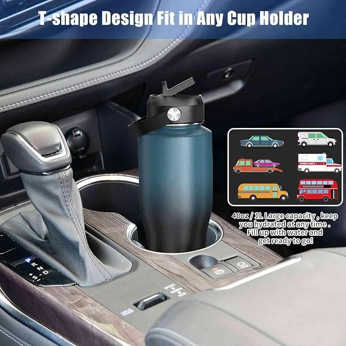SENDESTAR 40oz Stainless Steel Water Bottle, Double Wall Vacuum Insulated Bottle - Image 4