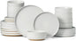 Famiware Milkyway 24-Piece Stoneware Dinnerware Set, Dishes Set by Famiware