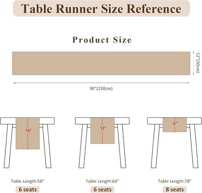 Burlap Boho Table Runner Macrame Brown 90in Farmhouse Woven Runner | Burlap - Image 4