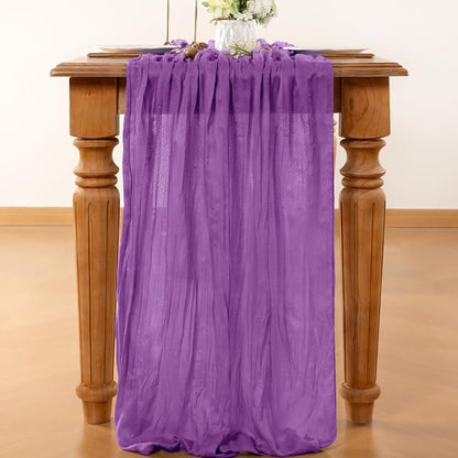 Purple Cheesecloth Table Runner 120 Inches 4 Pack Gauze Table Runner | Summer - Image 2