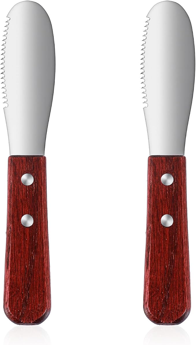 Ouligay 2 Pcs Butter Knife Spreader, Cheese Spreader Knife, Stainless Steel by Ouligay
