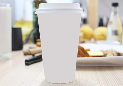 Disposable Coffee Cups with Lids 16 oz - Image 2