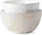 getstar Deep Ceramic Mixing Bowl Set of 2(8.7"/7.5"), 3&1.8 Qt Large Salad Serving Bowls Vintage Nesting Mixing Bowls for Cooking, Baking, Prepping, Microwave and Dishwasher Safe