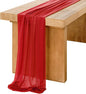 Ling's Moment 14Ft Red Table Runner, Wedding Sheer Chiffon Table Runners | by LingsMoment