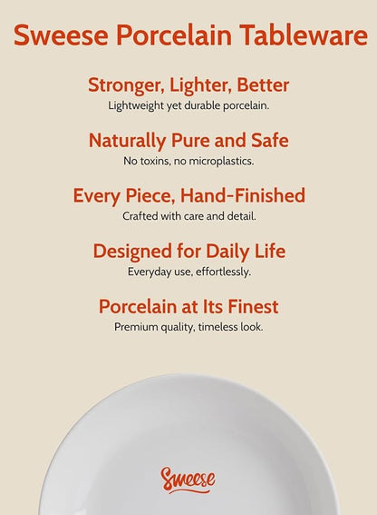 Sweese 22oz Porcelain Pasta Bowls Set of 6-7.6 Inch White Salad Serving Plates - Image 7