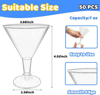 50 Pack 7 oz Plastic Martini Glasses - Image 2
