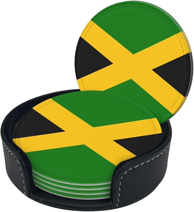 Jamaican Flag Coasters for Drinks - Image 2