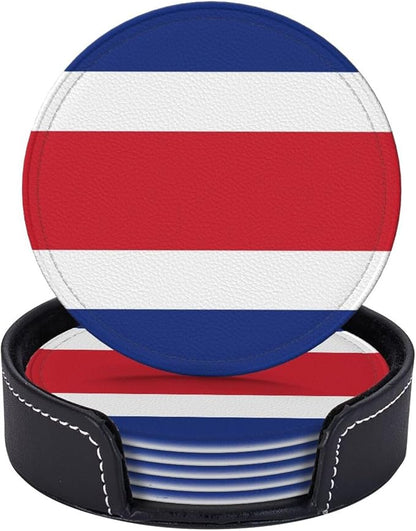 6 Pack Costa Rica Leather Coaster by GTEVUTS