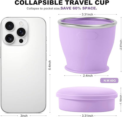 Collapsible Travel Cup, BPA-Free Reusable Water Cup, Lightweight Drinking Cups - Image 4