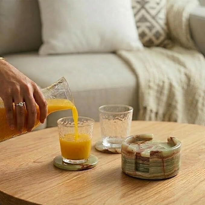 Radicaln Round Marble Coasters Set of 6 - Image 4