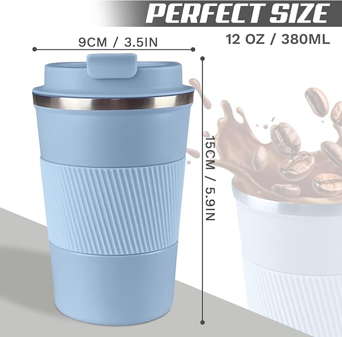 Vacuum Insulated Stainless Steel Travel Coffee Mug, Leak Proof Cup - Image 4