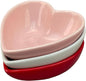 BIA Valentine Heart Dishes, Set of 3 – 6 oz Stoneware Bowls, Heart-Shaped Serving Pieces for Snacks, Dips, Spices, Candy & Dessert Displays – Microwave, Oven & Dishwasher Safe