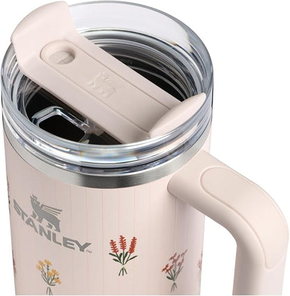 STANLEY Quencher H2.0 Flow State Tumbler, 40 oz, Rose Quartz Bouquets | Handle - Image 2