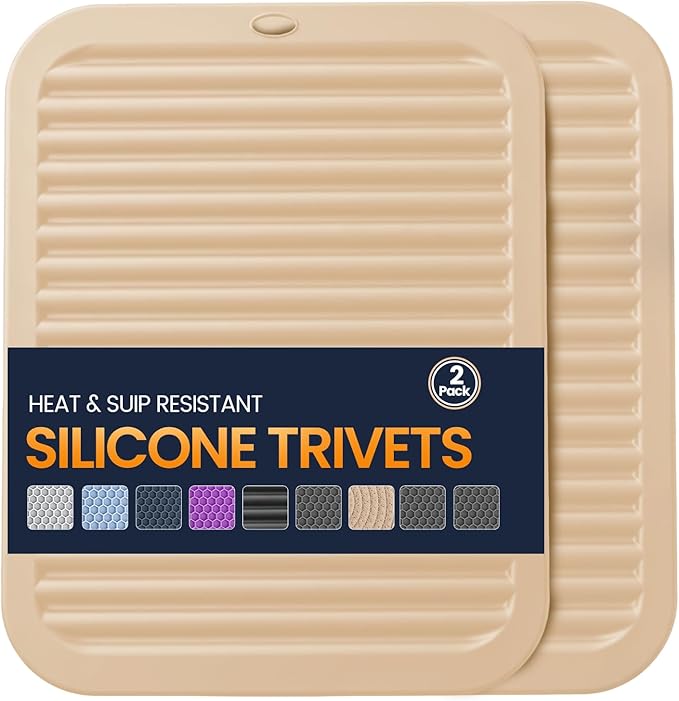 Silicone Trivet Mats 2 Heat Resistant Pot Holders Multipurpose Non-Slip Hot Pads by Unknown