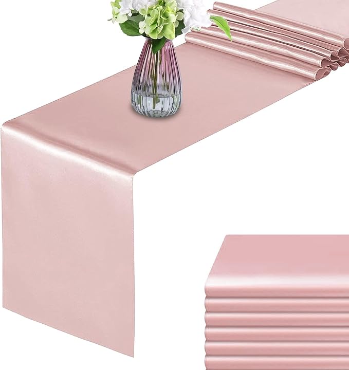 Rose Gold Table Runners, 12x108 Inches, 6 Pack | Satin, Silk and Smooth Fabric - Image 8