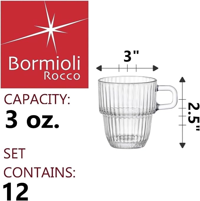 Bormioli Rocco Barshine 3 oz. Espresso Coffee Stackable Tempered Drinking - Image 2