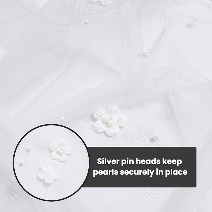Artoid Mode Flower Pearl White Gauze Table Runner 10FT, Seasonal Sheer Dining - Image 8