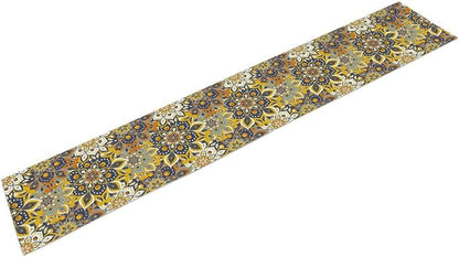 YCness Mandala Floral Table Runner, Retro Colorful Hippie Flowers Boho Table - Image 8