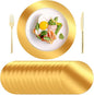 100PCS 13in Round Gold Placemats, Disposable Paper Chargers Plate | Paper by KesaPlan