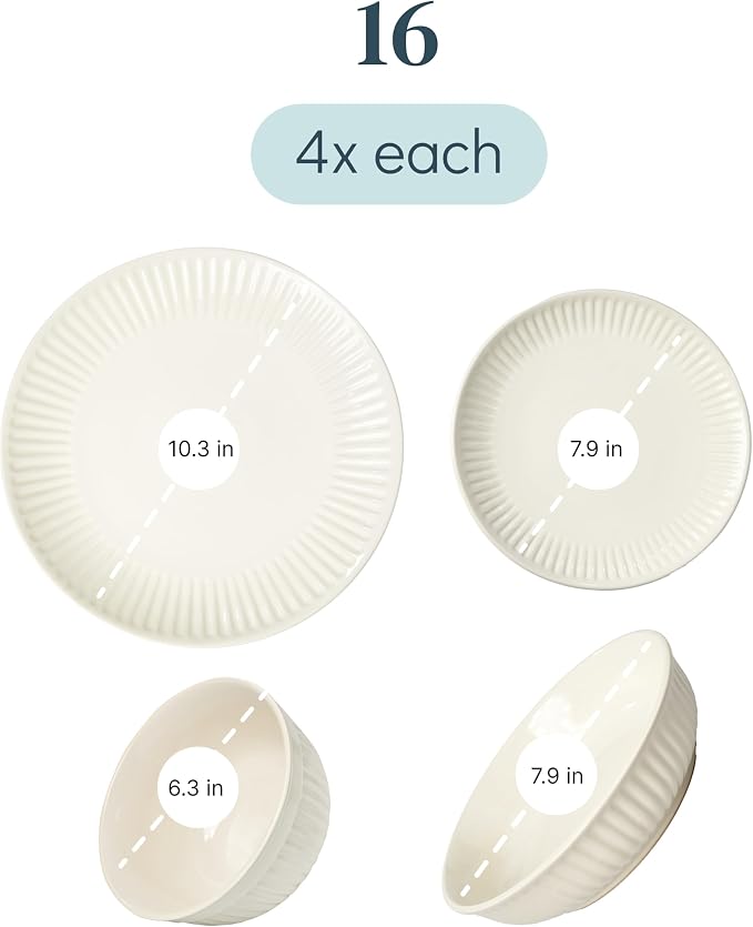 16 Piece Stoneware Dinnerware Set - Image 3