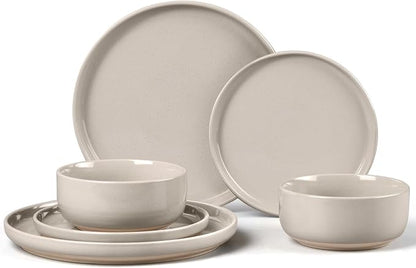 LIANYU Dinnerware Dishes Sets for 2, 6-Piece Stoneware Dinner Set, Ceramic by LIANYU