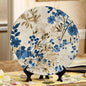 Sophisticated Floral Bursts Decorative Ceramic Plates 10 Inch with Display Stand Perfect for Home Decor and Wall Hanging DP-385014448