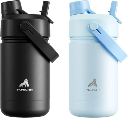 POWCAN 2 Pack 12 oz Kids Insulated Water Bottle by POWCAN