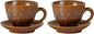 KAMMAK Tea Cups and Saucers Set of 2, 4.3 oz Glaze Coffee Mugs, 807N | by KAMMAK
