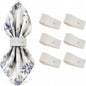 Light White Napkin Rings Set of 6 – Elegant Leather Napkin Ring Holders by Unknown