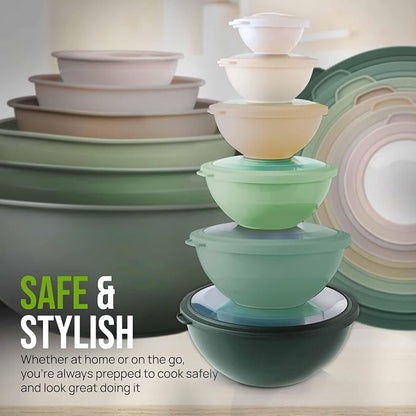 Zulay Kitchen 12 Piece Plastic Mixing Bowls - Image 7
