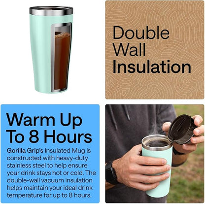 GORILLA GRIP 304 Stainless Steel Double Insulated Travel Coffee Mug, Leakproof - Image 3