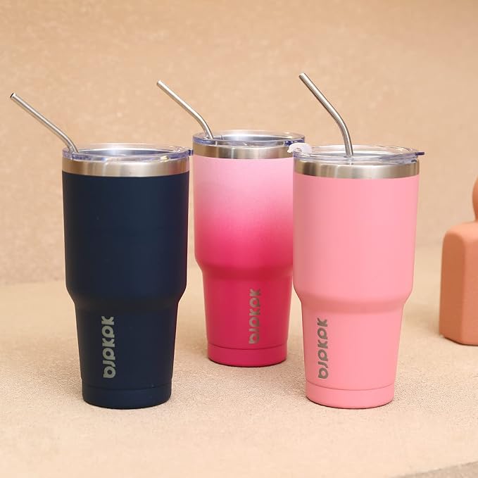 BJPKPK 30 oz Tumbler with Lid and Straw, Insulated Stainless Steel Cup | Double - Image 7