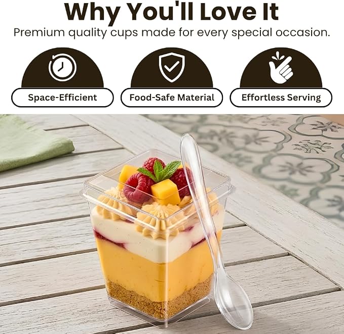 CALVERO 50 Pack 5oz Dessert Cups - Image 9