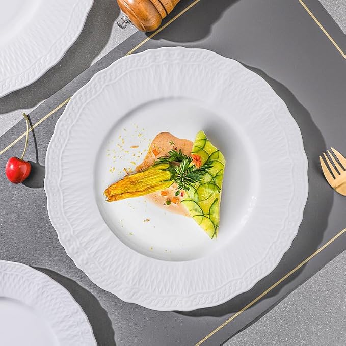 10 Inch Porcelain Dinner Plates Set of 4, Dishwasher safe, Microwave safe - Image 2