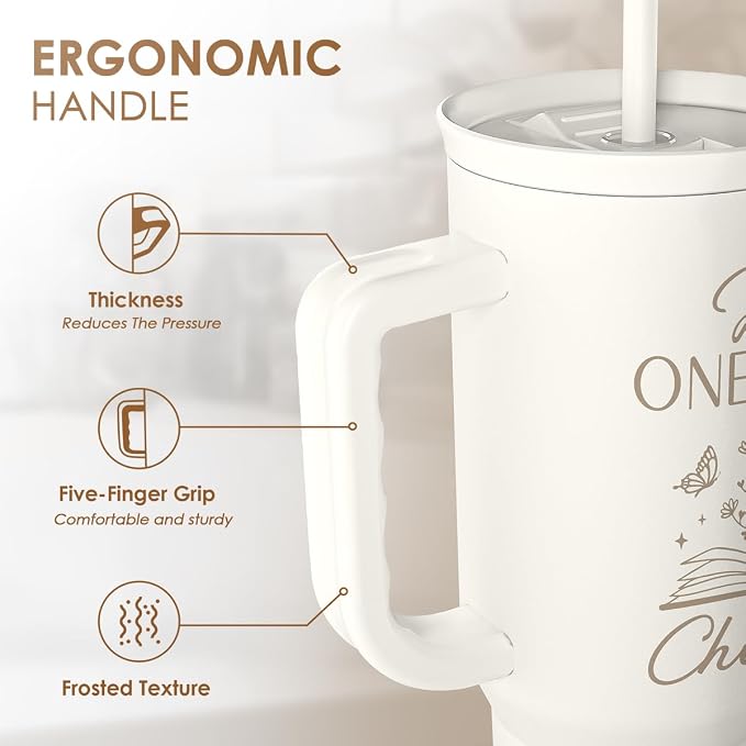 SANDJEST Book Lover Gifts for Women, Just One More Chapter Tumbler - Image 3