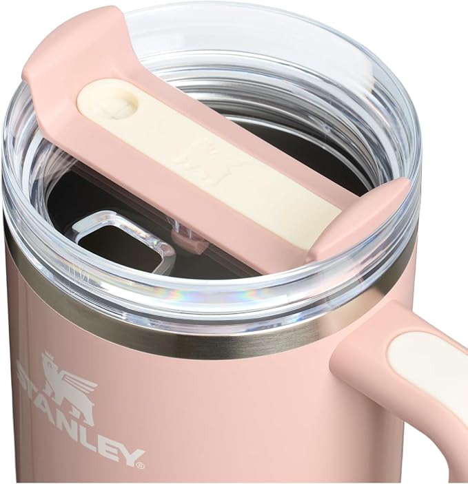 STANLEY Quencher H2.0 Flow State Tumbler, 40 oz, Peach Whip Gloss | Handle and - Image 2