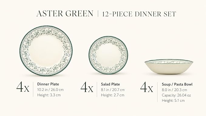Royal 12-Piece Porcelain Dinnerware Set - Image 2