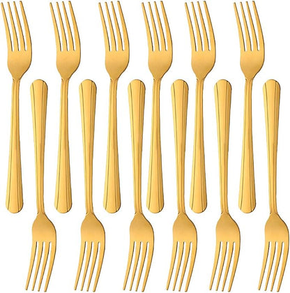 12 Pieces Dinner Fork, Stainless Steel Silverware Forks, 7.1 Inches Metal Fork by KitchenDining