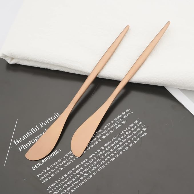 10 Pack Rose Gold Cheese Spreader Knife, Uniturcky Stainless Steel Butter - Image 5