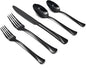Alata Alice Black Mirror 40-Piece Silverware Set Stainless Steel Flatware Set,Service for 8,Mirror Polished Cutlery Set,Dishwasher Safe