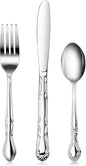 New Star Foodservice Rose Pattern Stainless Steel Flatware Set, 3-Piece Set by NewStarFoodservice