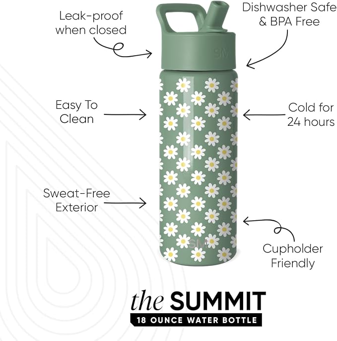 Simple Modern Kids Water Bottle & Toddler Cup | 18oz | Floral | Insulated - Image 2