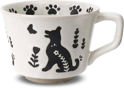11 oz Ceramic Coffee Mug, Stoneware Teacup by LINVIA