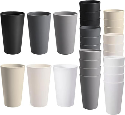 HEYCOME 24 Pcs Unbreakable Plastic Cups Set, 20 oz Reusable Plastic Cups by StayHealthyStayHappy