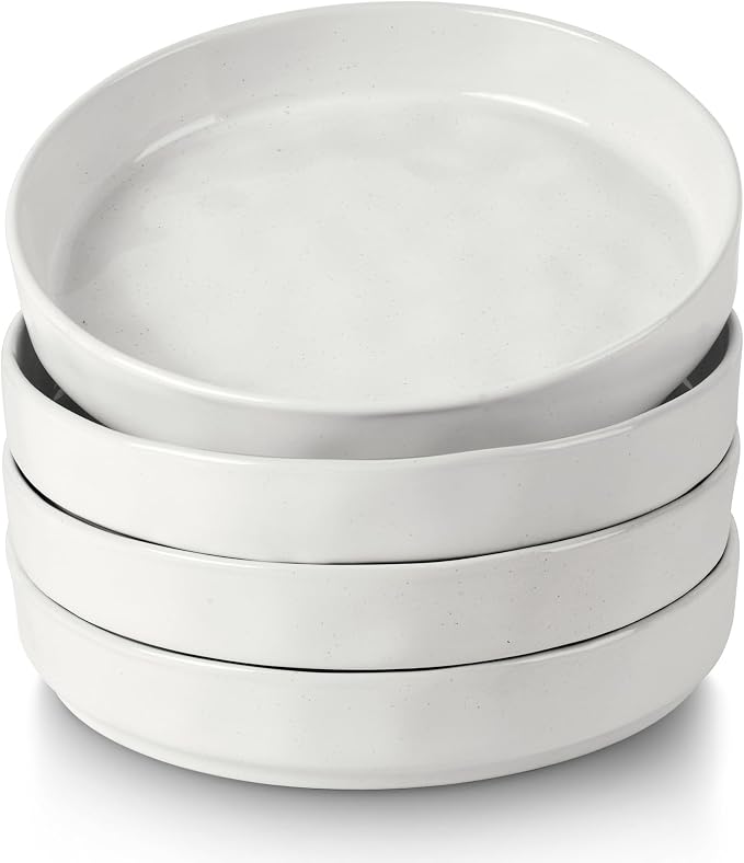 LIANYU 8.25" Wide Shallow Pasta Bowls Set of 4, Deep Dinner Salad Plates | by LIANYU