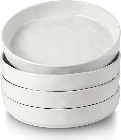 LIANYU 8.25" Wide Shallow Pasta Bowls Set of 4, Deep Dinner Salad Plates | by LIANYU
