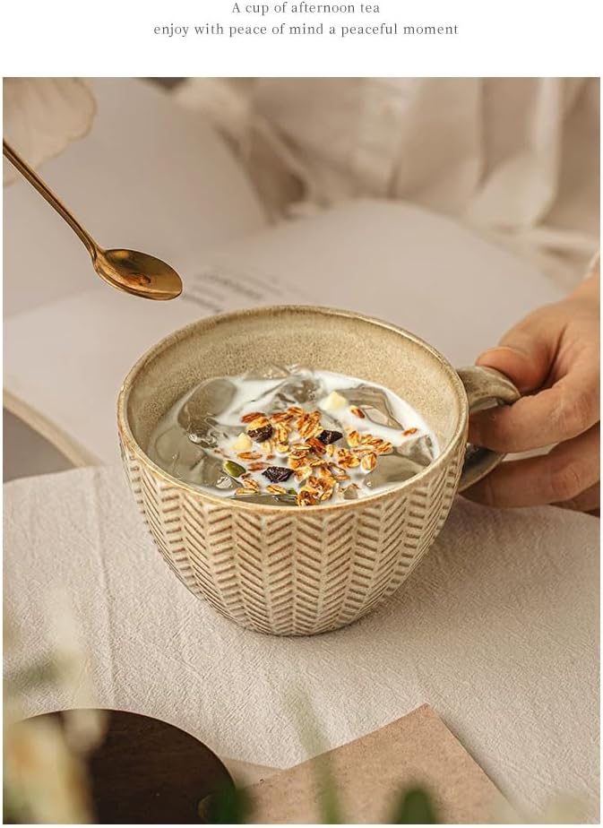 Large Mug, Ceramic Cup, Cup for Coffee Tea Cereal Breakfast Milk Hot cocoa - Image 5