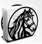 Horse Head Decorative Black Metal Napkin Holder for Table, 4.9" x 4.5" x 1.9" Horse Aniaml Standing Napkin Holder for Home Kitchen Restaurant Picnic Party Coffee Bar Dining Room