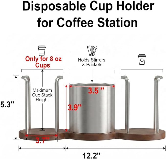 GOYLSER Coffee Cup Holder with Straw & Stirrer Storage Caddy - Image 2